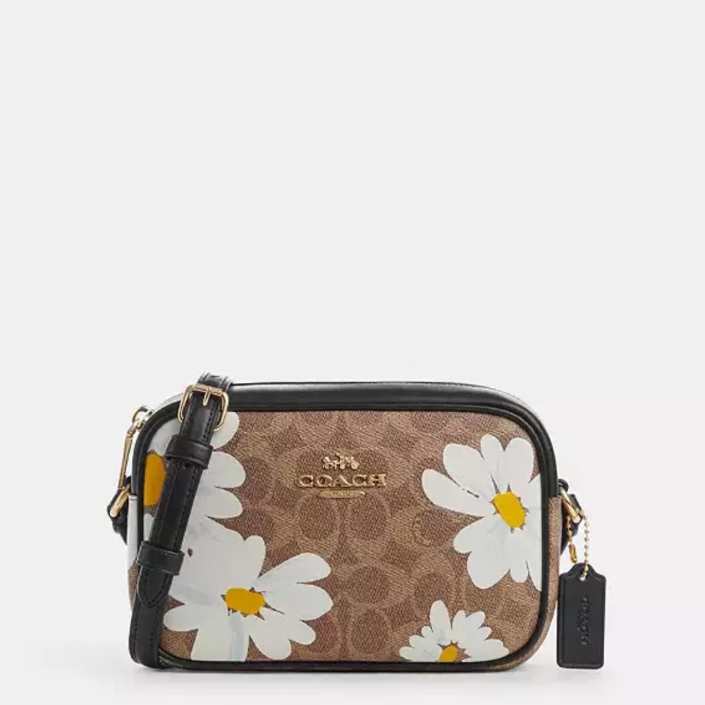 Mini Jamie Camera Bag In Signature Canvas With Floral Print